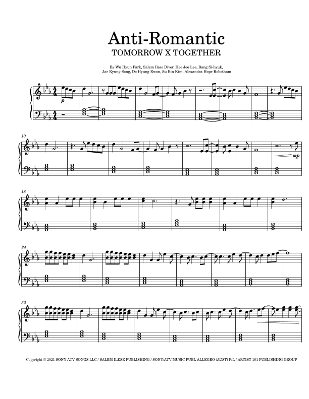 Anti-romantic (arr. Dennis Cheng)