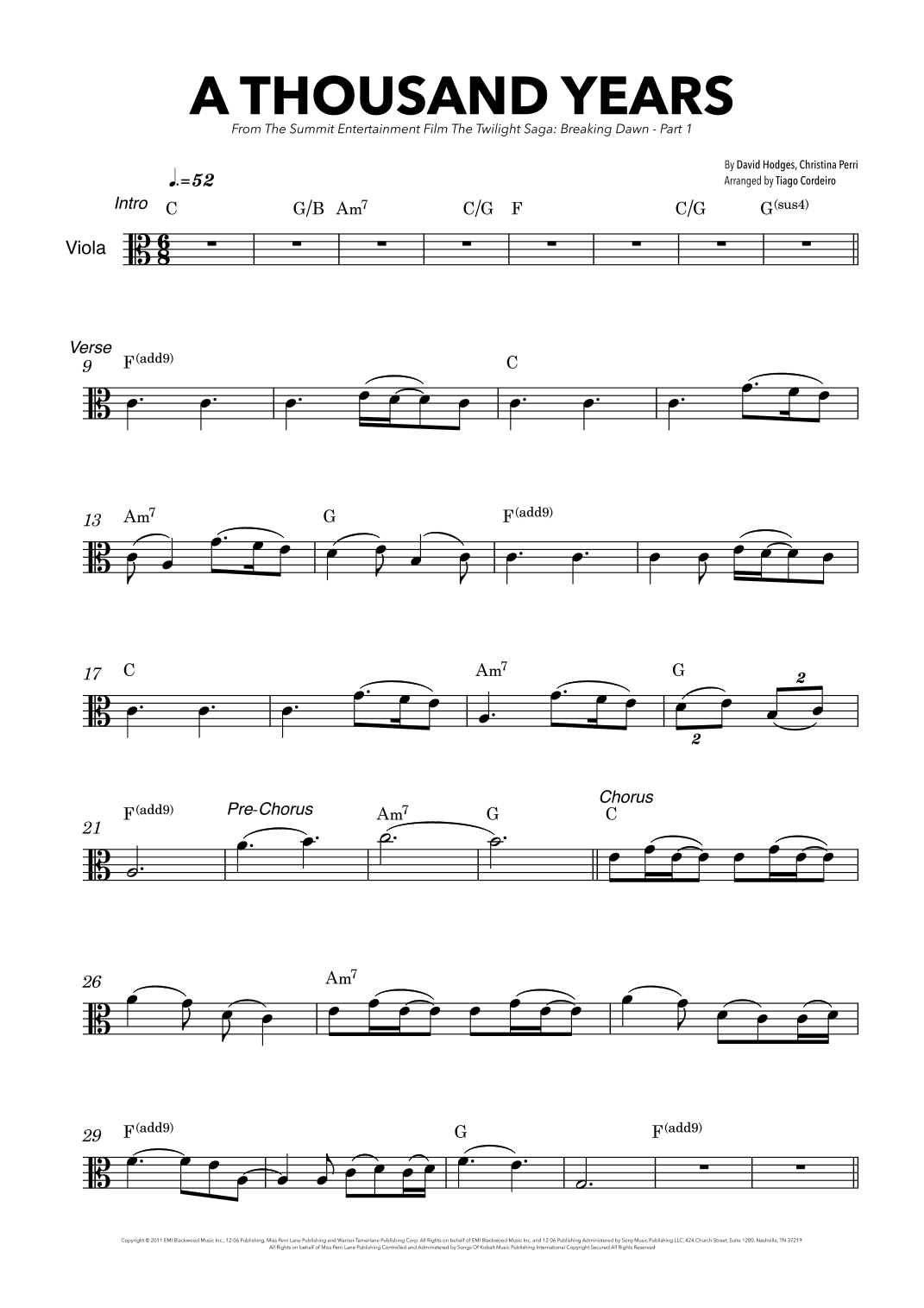 A Thousand Years (arr. Tiago Cordeiro)