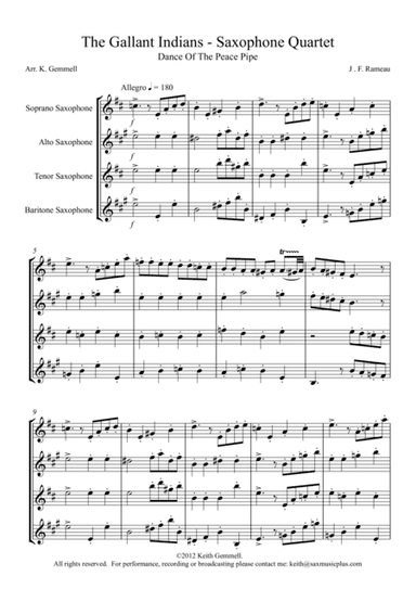 The Gallant Indians (Dance Of The Peace Pipe) - Saxophone Quartet (arr. Keith Gemmell)