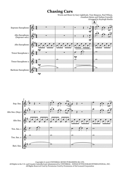 Chasing Cars (arr. Kayleigh Huelin)