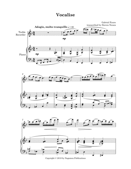 Vocalise (arr. Steven Nunes)