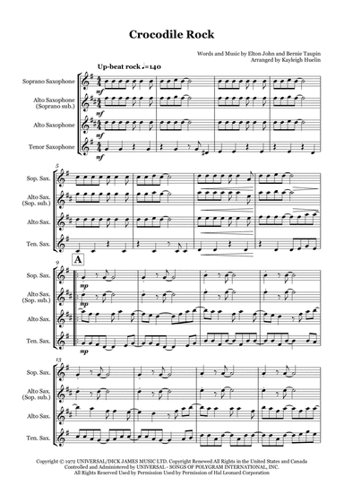 Crocodile Rock (arr. Kayleigh Huelin)