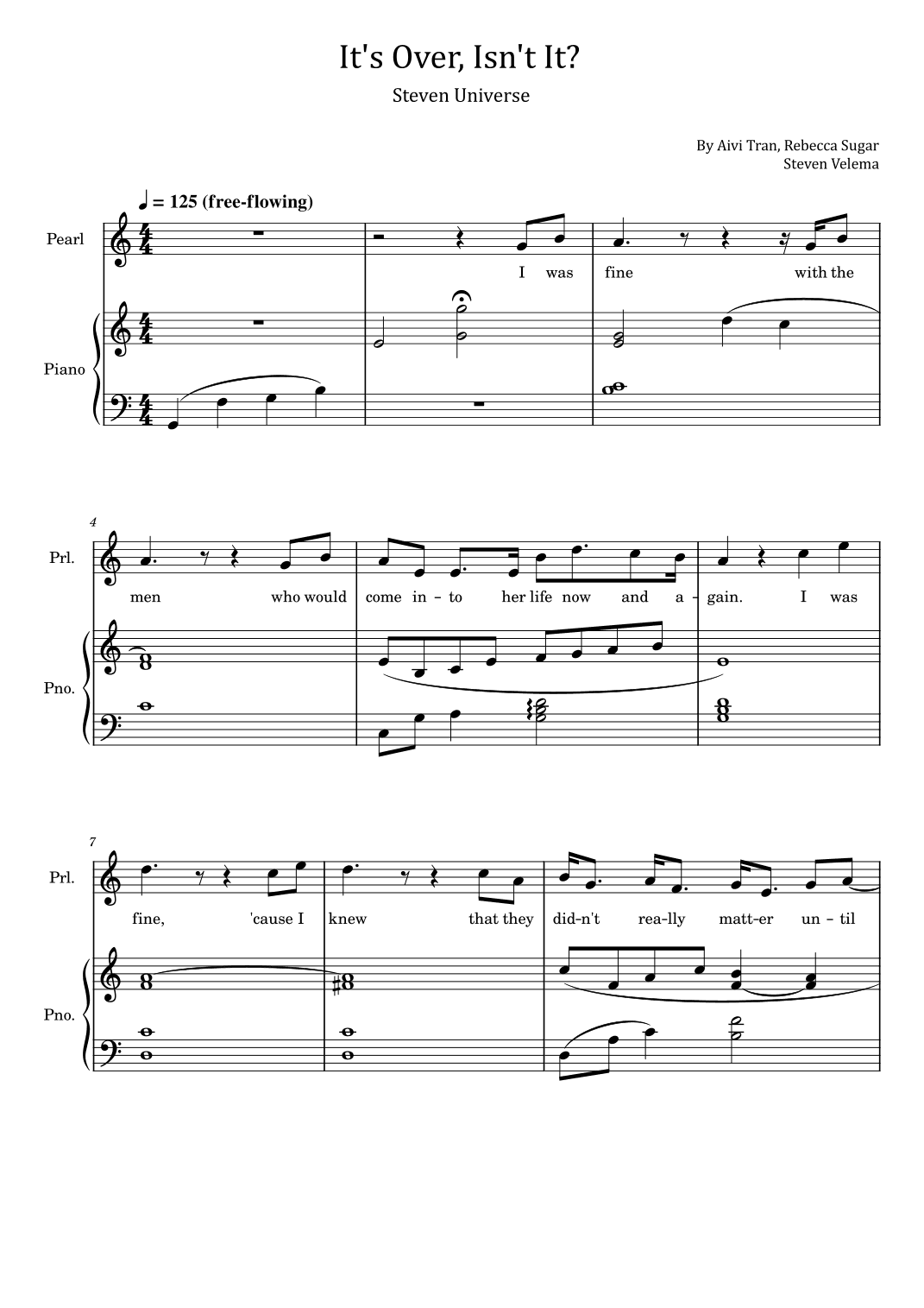It's Over Isn't It (arr. poon)
