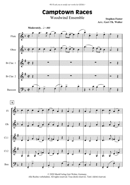 Camptown Races (arr. Gert Th. Walter)