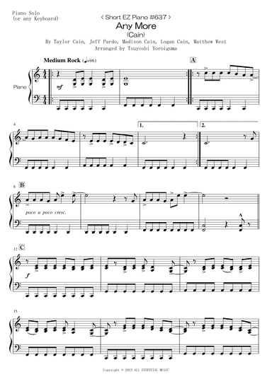 Any More (arr. Tsuyoshi Yoroiguma)