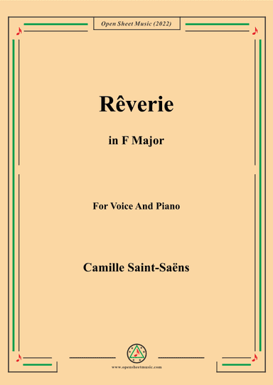 Saint-Saëns-Rêverie in F Major,for Voice and Piano (arr. MSM)