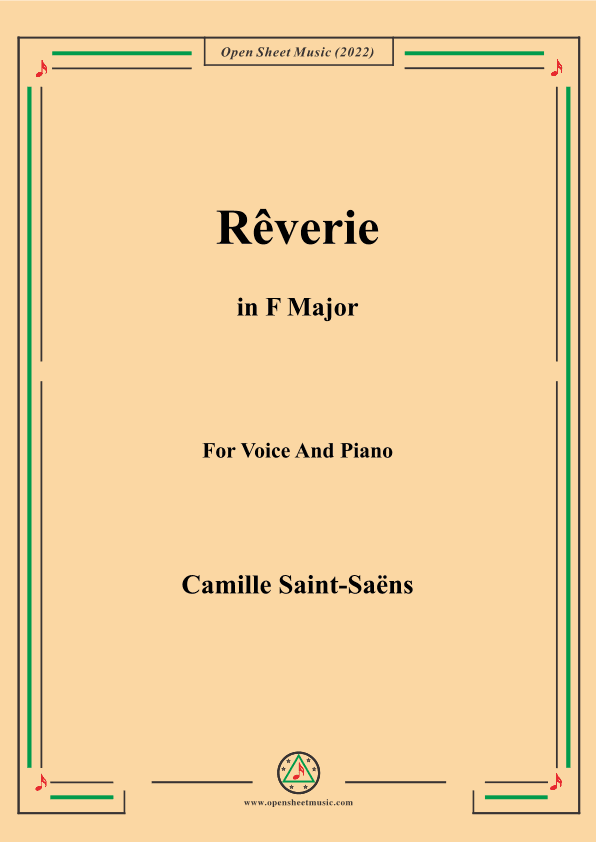 Saint-Saëns-Rêverie in F Major,for Voice and Piano (arr. MSM)