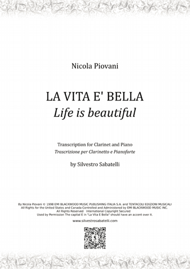 Life Is Beautiful (la Vita E Bella) (arr. Silvestro Sabatelli)