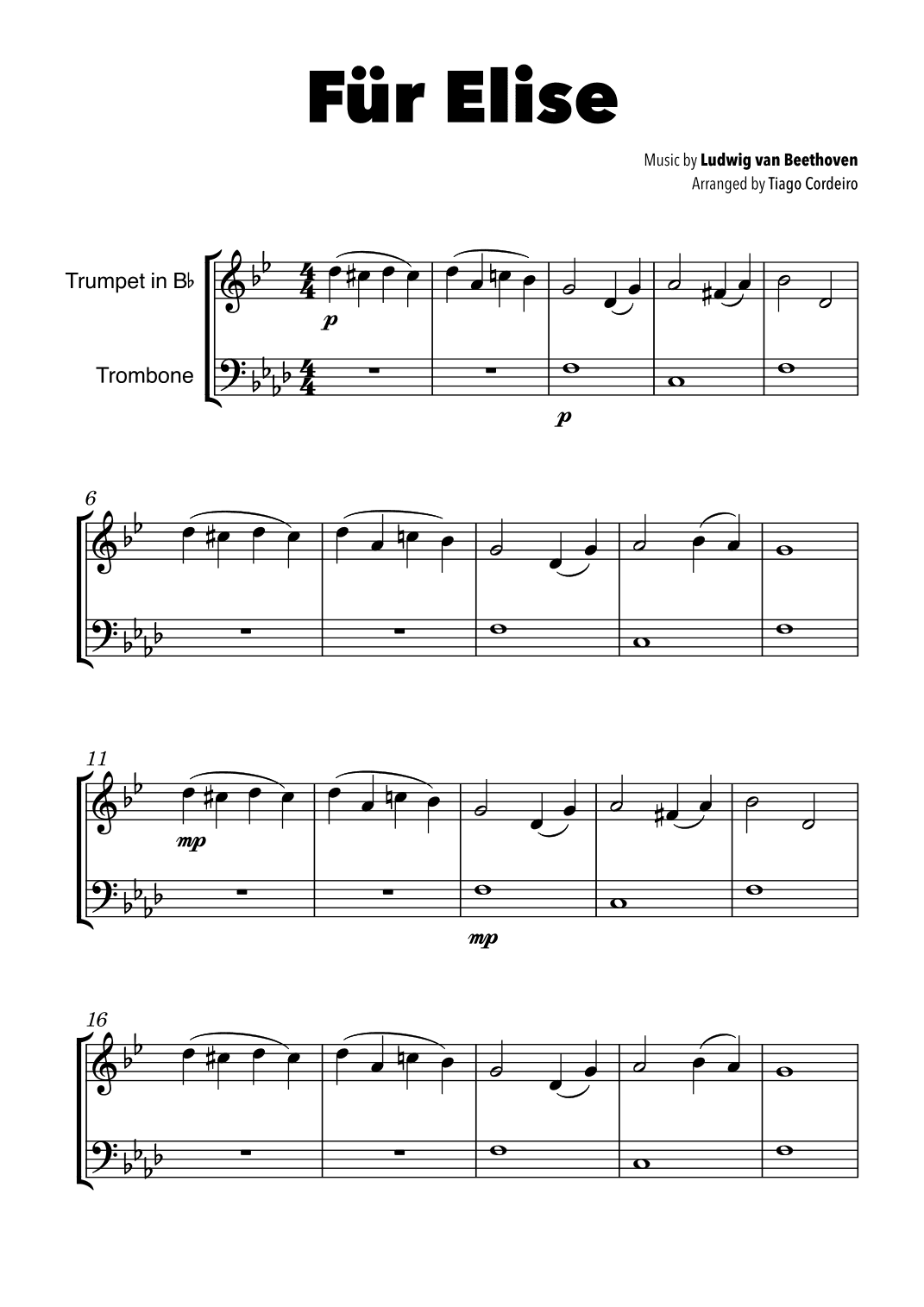 Für Elise (arr. Tiago Cordeiro)