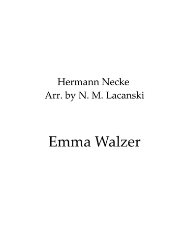 Emma Walzer (arr. Nick Lacanski)