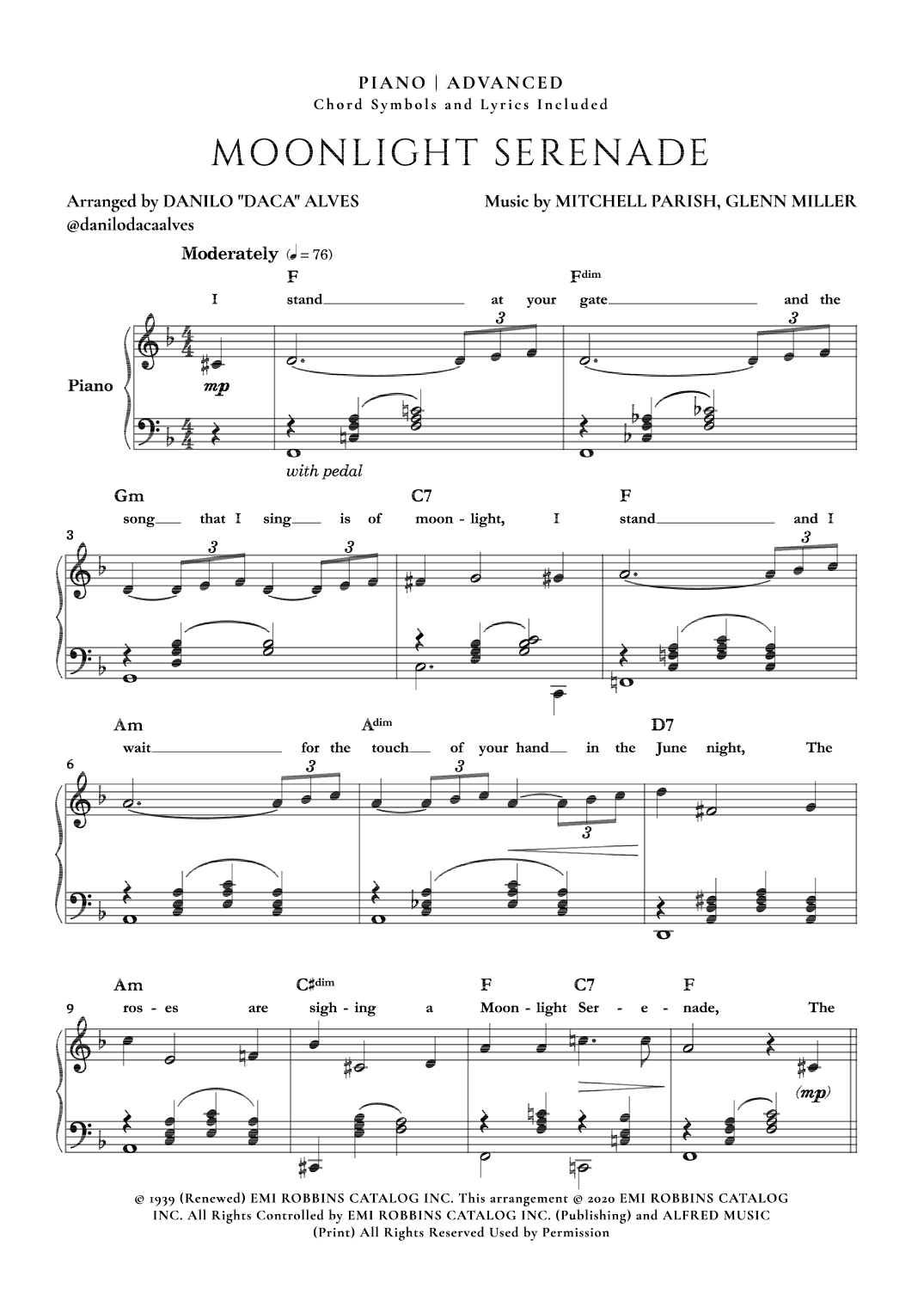 Moonlight Serenade (arr. Danilo "Daca" Alves)