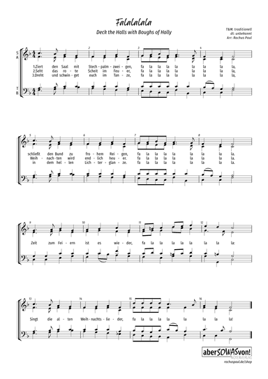 Deck the Halls with Boughs of Holly (deutsch) (arr. Rochus Paul)