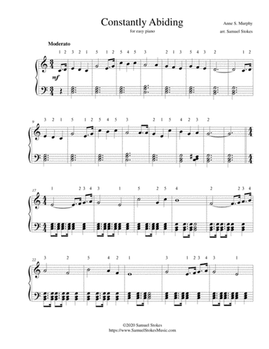Constantly Abiding - for easy piano (arr. Samuel Stokes)