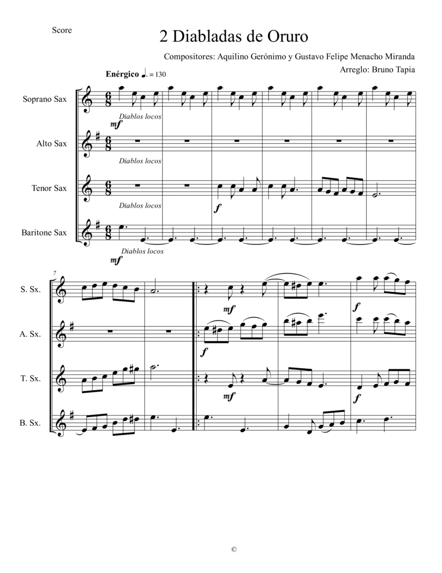 2 Diabladas de Oruro (arr. Bruno Tapia)