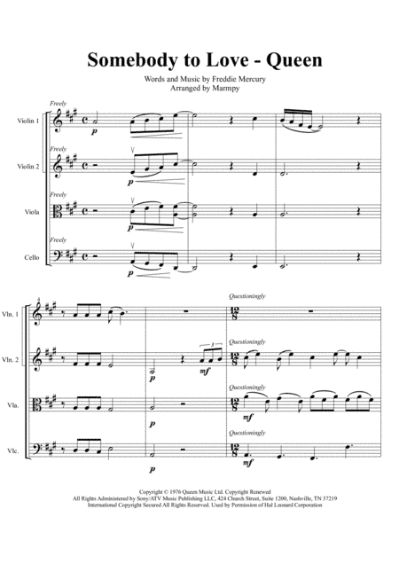Somebody To Love (arr. Marmpy)