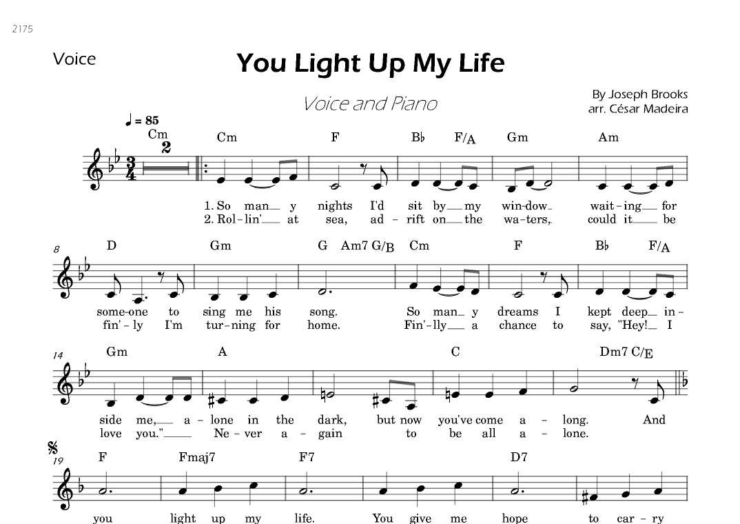 You Light Up My Life (arr. César Madeira)