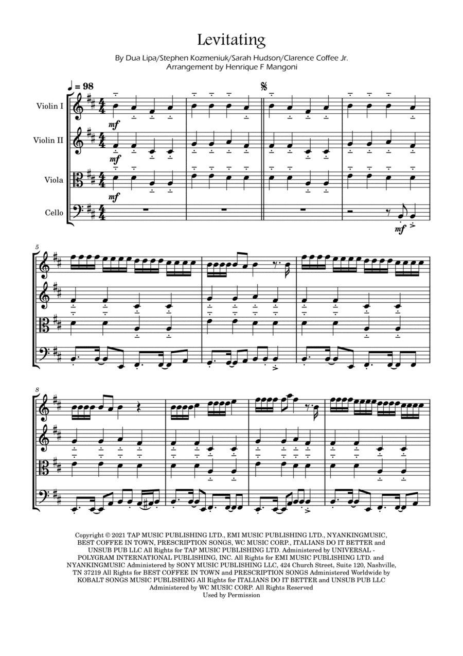 Levitating (arr. Henrique F Mangoni)