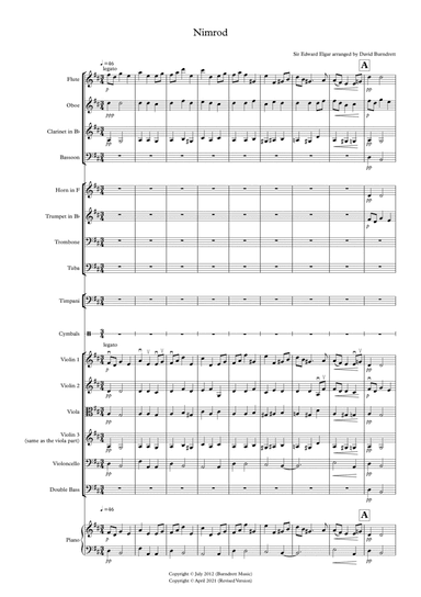 Nimrod (from the Enigma Variations) for School Orchestra (arr. David Burndrett)
