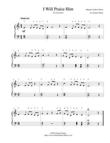 I Will Praise Him - for easy piano (arr. Samuel Stokes)