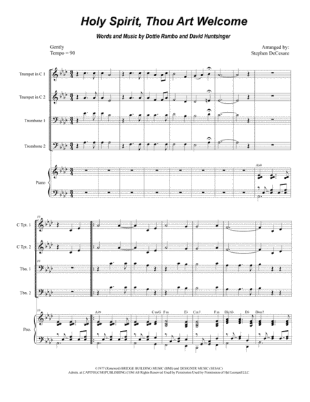 Holy Spirit, Thou Art Welcome (arr. Stephen DeCesare)