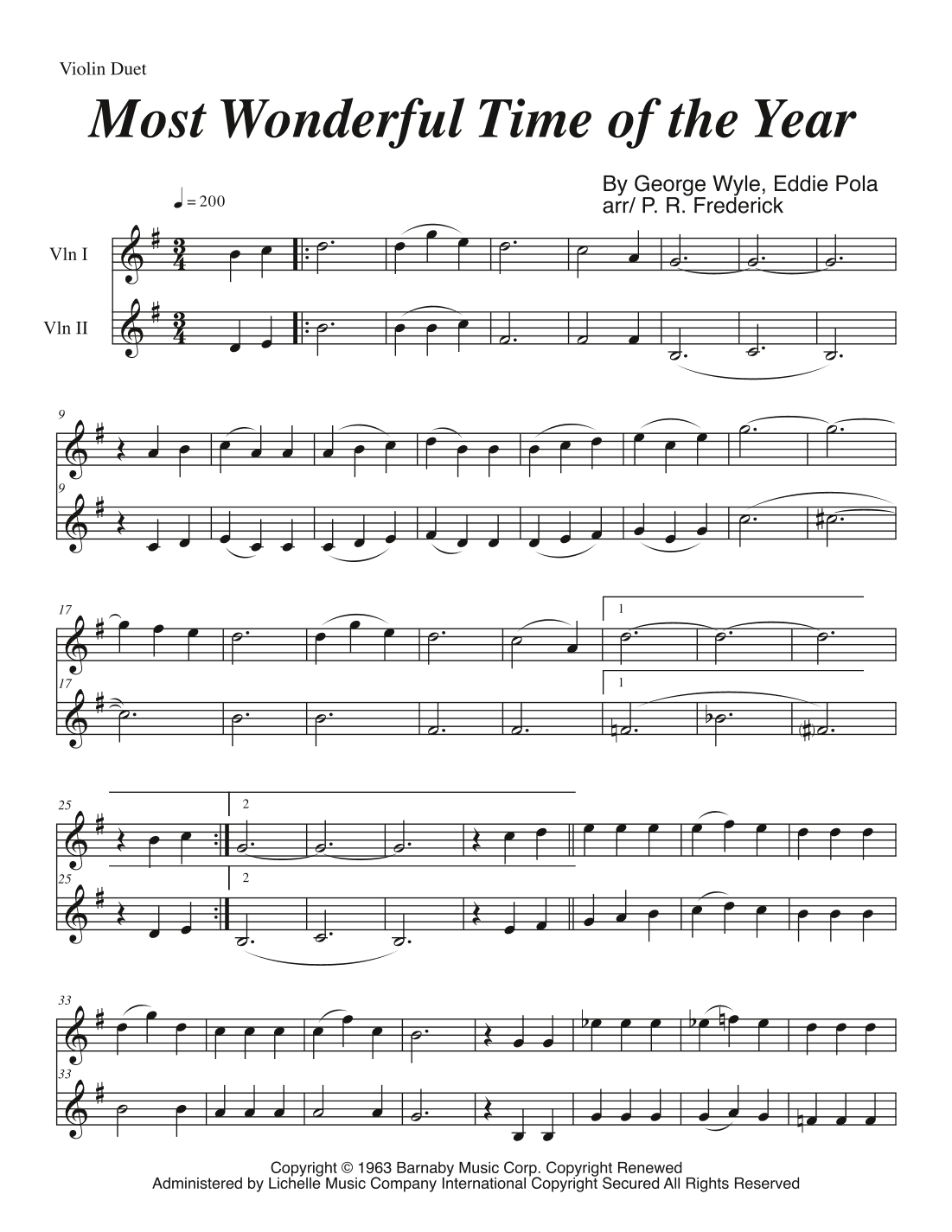 The Most Wonderful Time Of The Year (arr. P. R. Frederick)