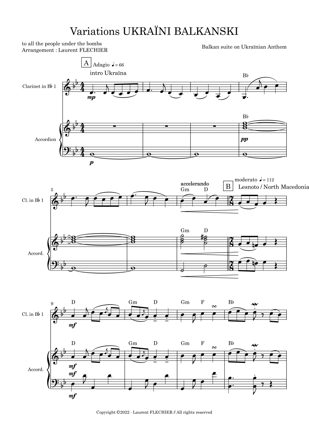 Variations Ukraïni Balkanski (arr. Laurent FLECHIER)