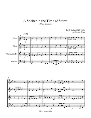 A Shelter in the Time of Storm (Wind Quartet) (arr. Jordan Grigg)