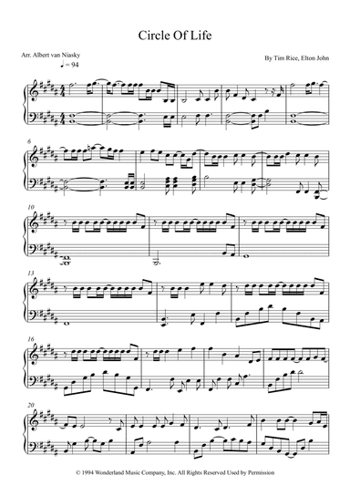 Circle Of Life (arr. Albert van Niasky)