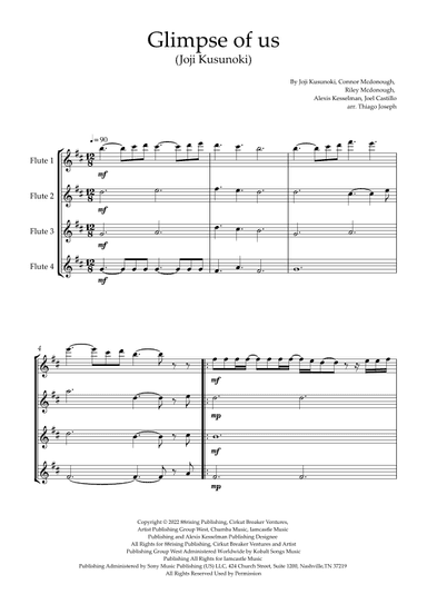 Glimpse Of Us (arr. Thiago Joseph)