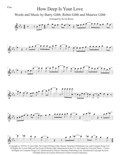How Deep Is Your Love  from the Motion Picture SATURDAY NIGHT FEVER (arr. Kevin Busse)