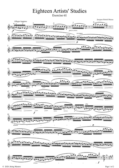 Mazas 75 Melodious & Progressive Studies Op 36, Book 3, No.61 (arr. String Masters)