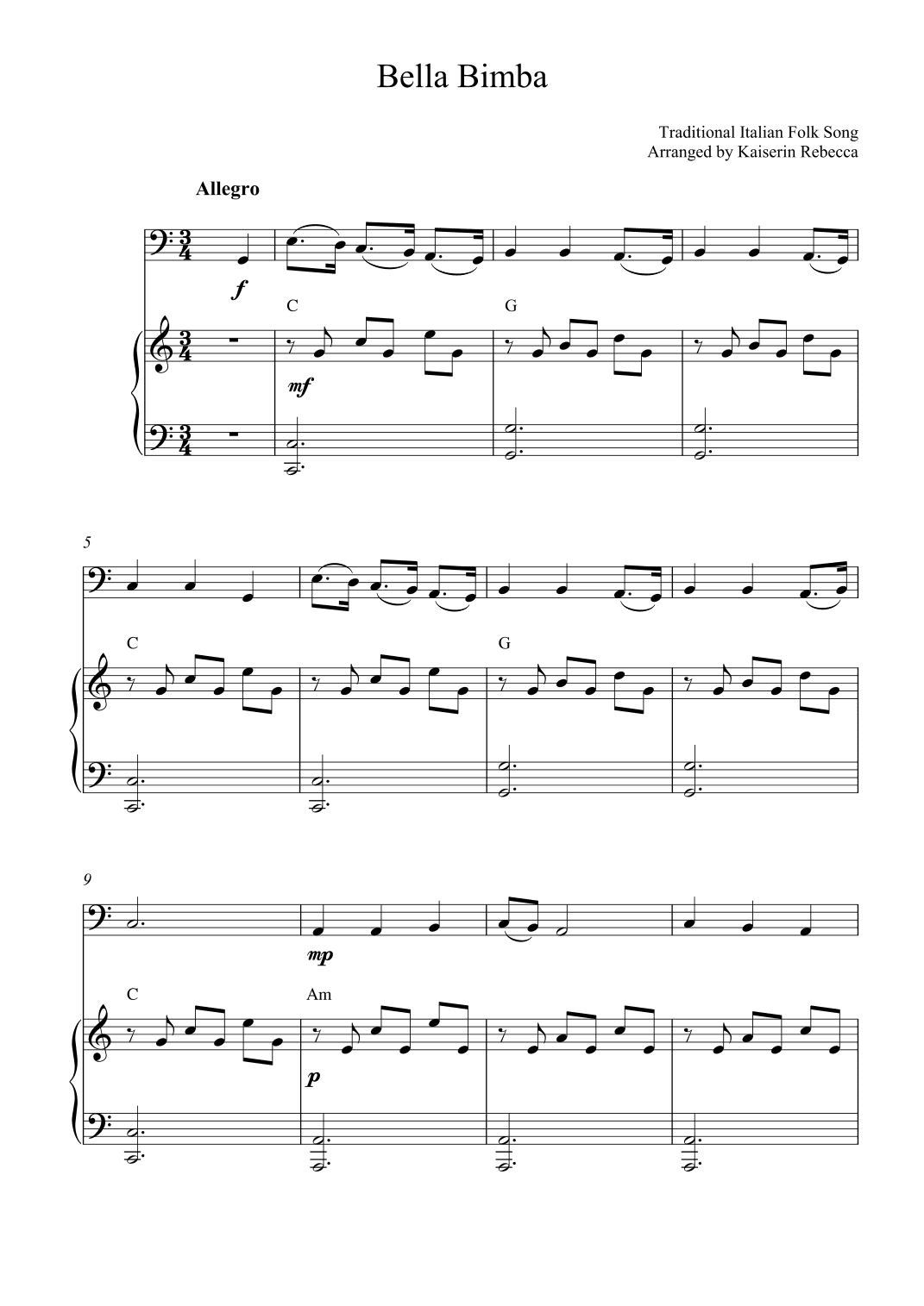 Bella Bimba (arr. Kaiserin Rebecca)