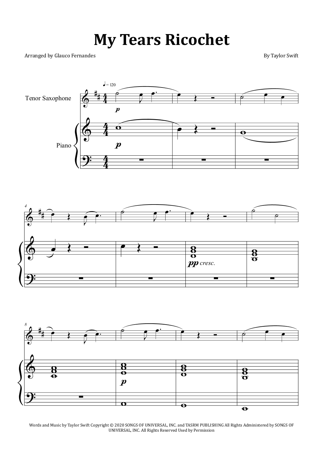 My Tears Ricochet (arr. Glauco Fernandes)