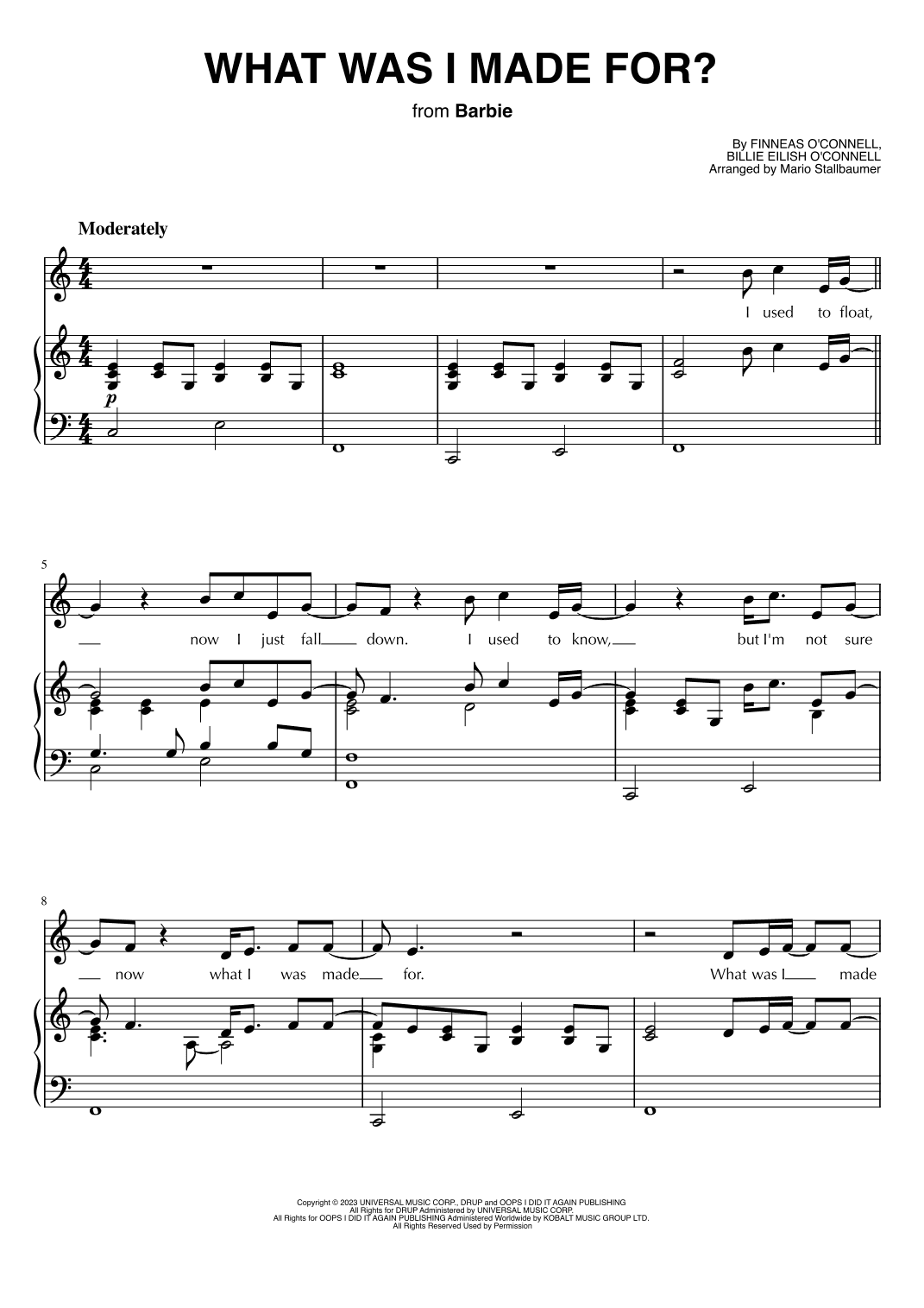 What Was I Made For? (arr. Mario Stallbaumer)