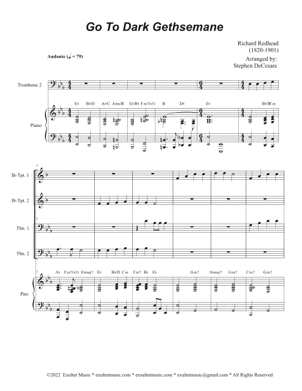 Go To Dark Gethsemane (Brass Quartet and Piano - Alternate Version) (arr. Stephen DeCesare)