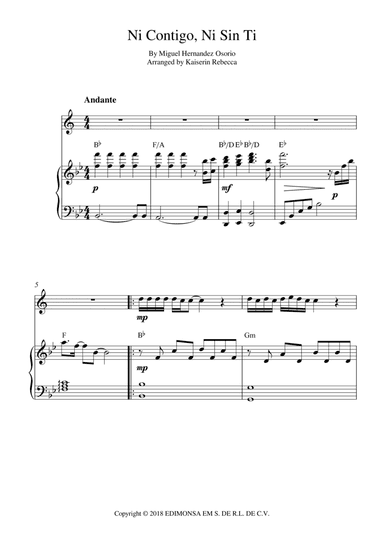 Ni Contigo Ni Sin Ti (arr. Kaiserin Rebecca)