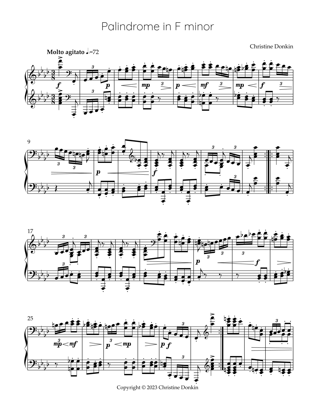 Palindrome in F minor