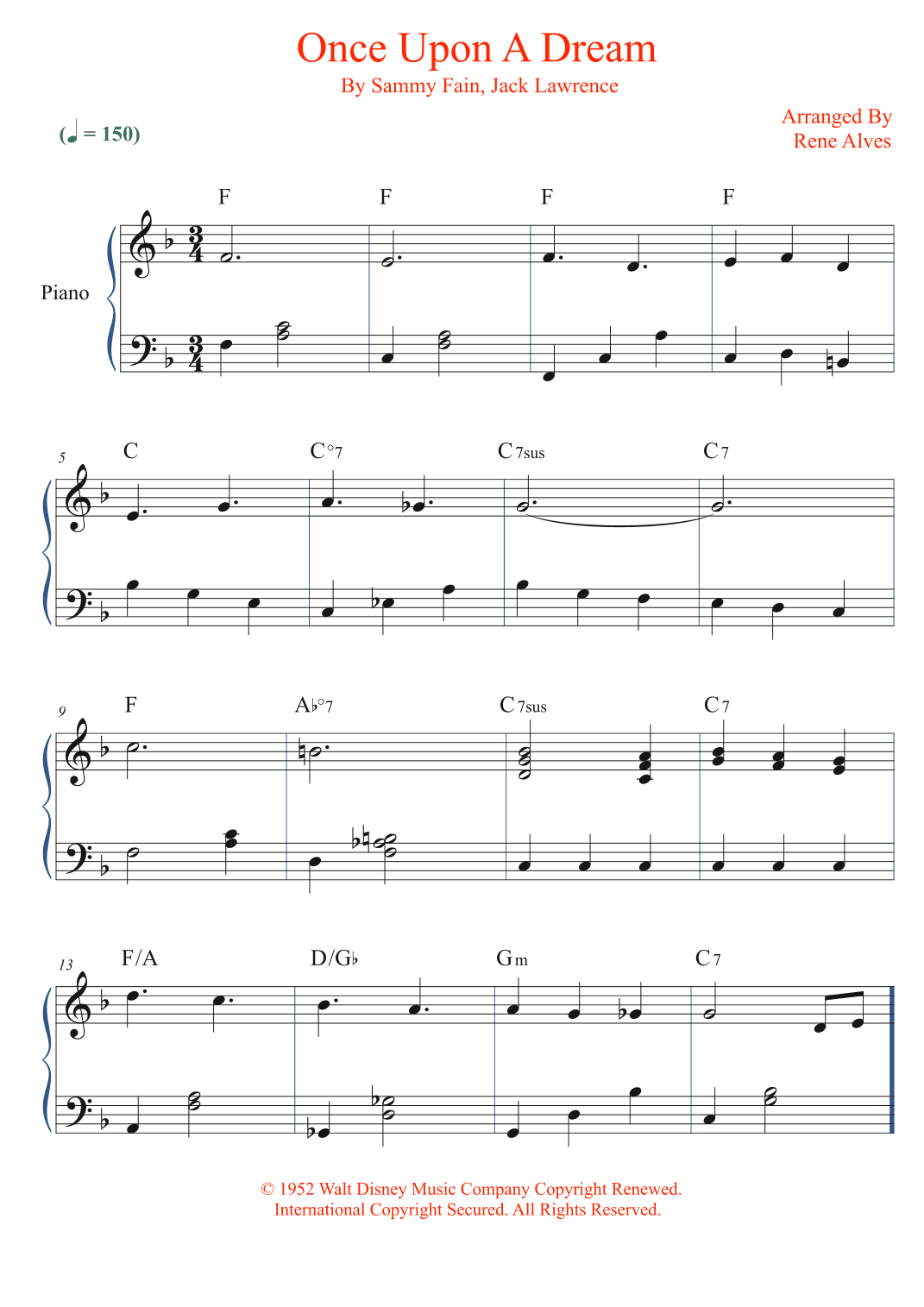 Once Upon A Dream (arr. Rene Alves)