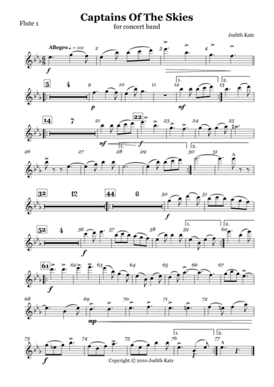 Captains of The Skies - for concert band - Parts