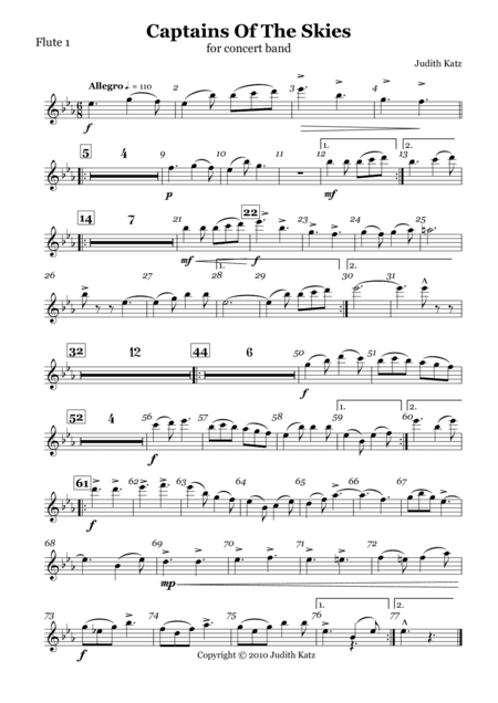 Captains of The Skies - for concert band - Parts