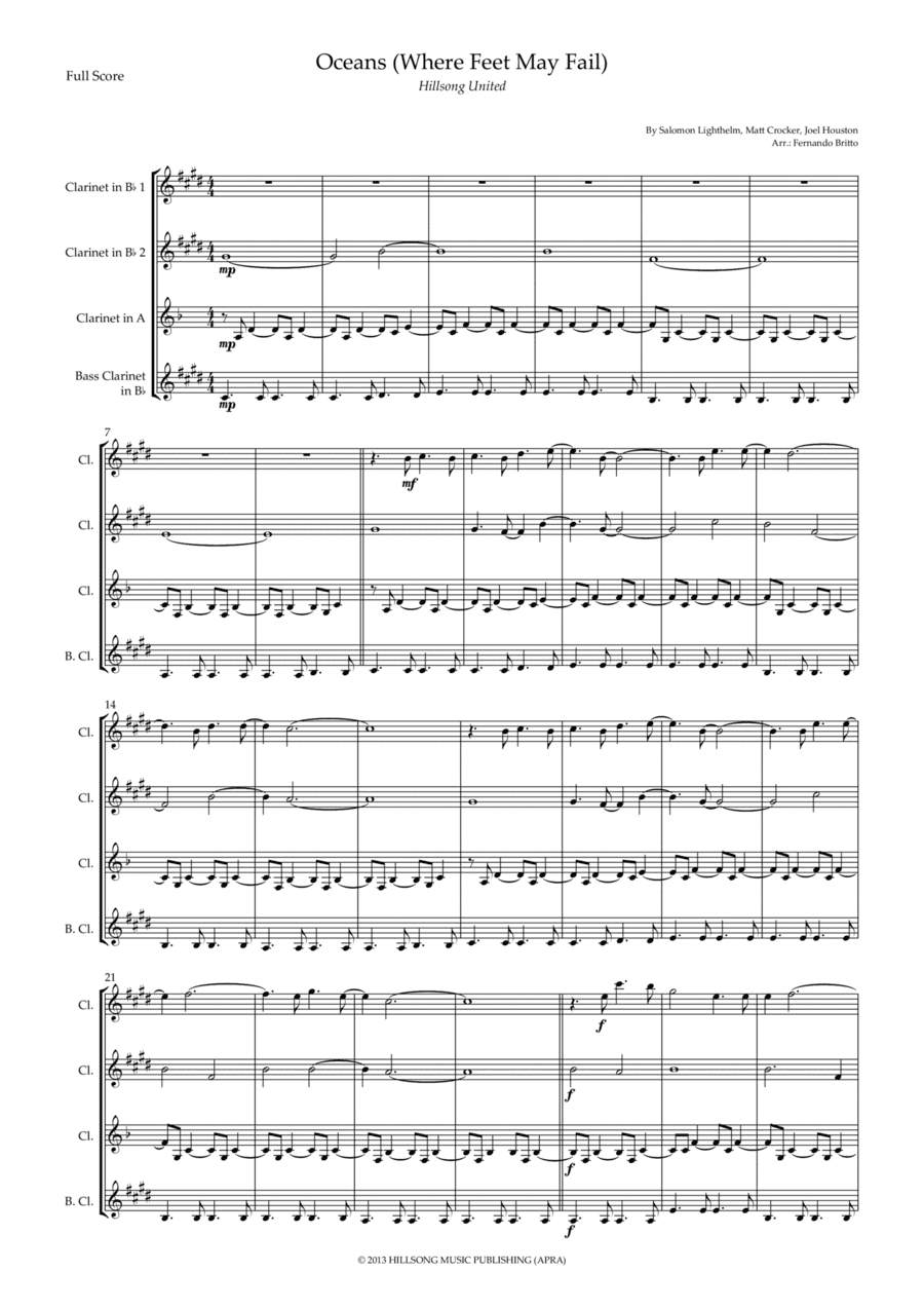 Oceans (where Feet May Fail) (arr. Fernando Britto)