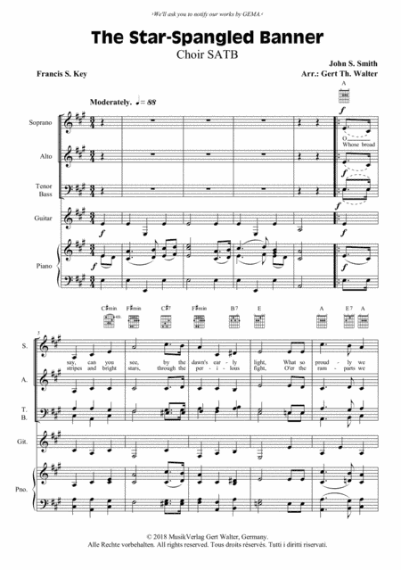 The Star-Spangled Banner (arr. Gert Th. Walter)