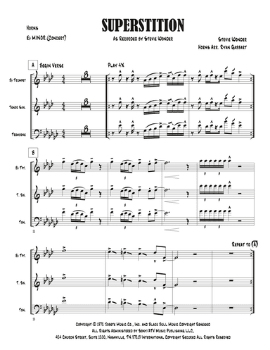 Superstition (arr. Ryan Gabbart)