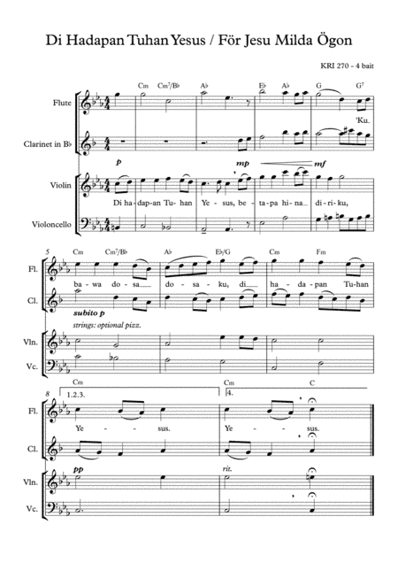 För Jesu Milda Ögon / Di Hadapan Tuhan Yesus (arr. Angie Wiranata)