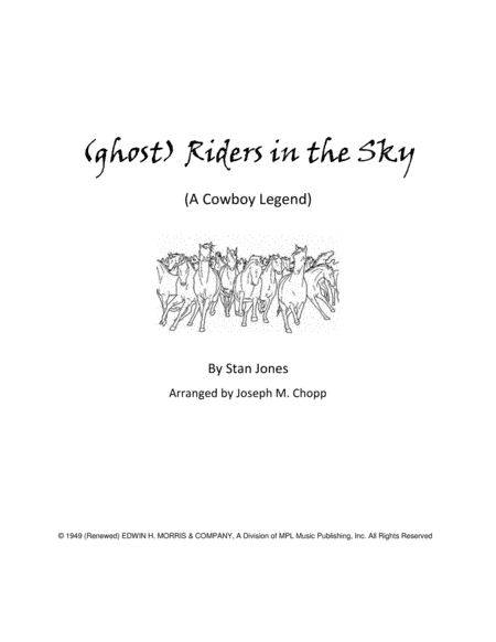 (ghost) Riders In The Sky (a Cowboy Legend) (arr. Joseph M. Chopp)