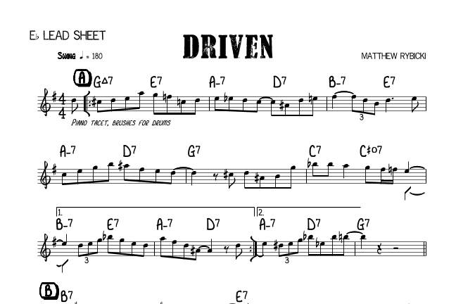 Driven (Eb Lead Sheet)
