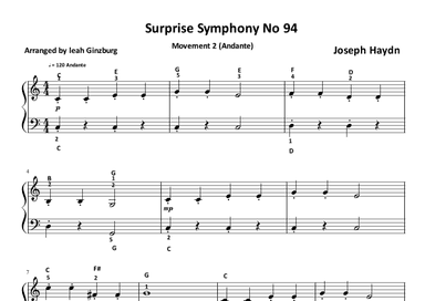 Andante (Surprise Symphony No 94) by J Haydn (arr. Leah Ginzburg)