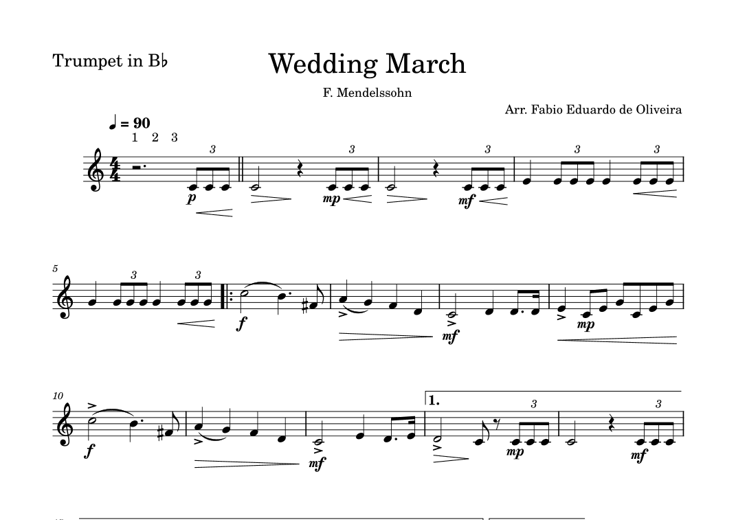 Wedding March (Mendelssohn) - Easy Arrangement (arr. Fabio Eduardo de Oliveira)