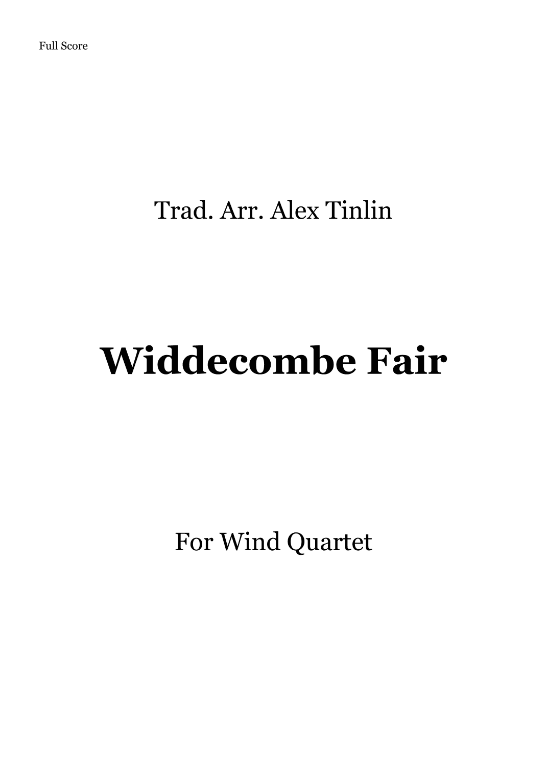 Widdecombe Fair (arr. Alex Tinlin)