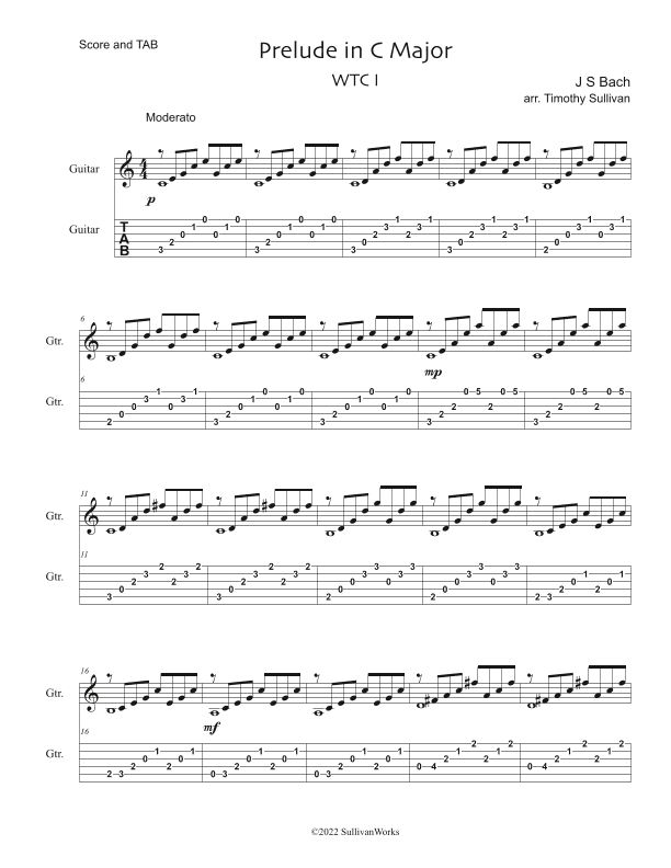 Prelude in C Major (WTC I) (arr. Timothy Sullivan)